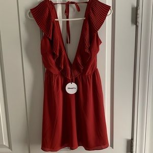 About Us Revolve deep v mini dress